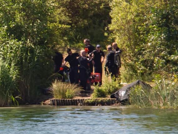 Police at Crown Lakes today. Photo: Terry Harris