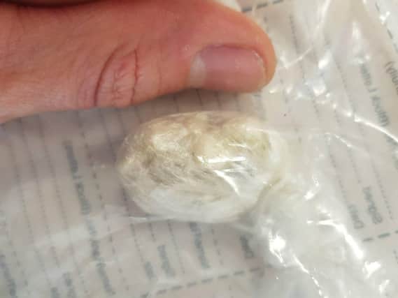 A wrap, suspected to contain class A drugs, was recovered by police.
