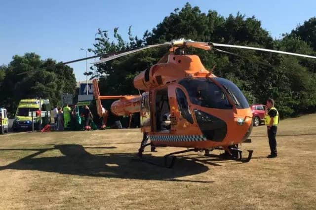 The emergency services at the roundabout