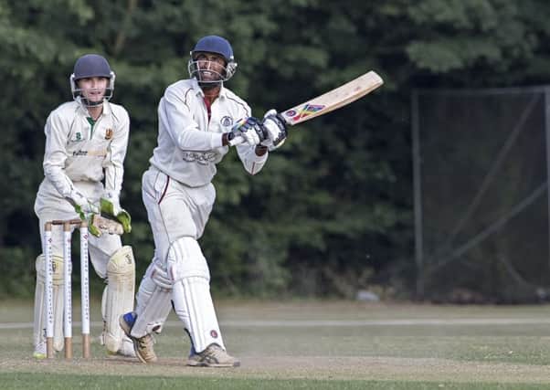 Saranga Rajagury during his innings of 60 for March against Kimbolton. Photo: Pat Ringham.