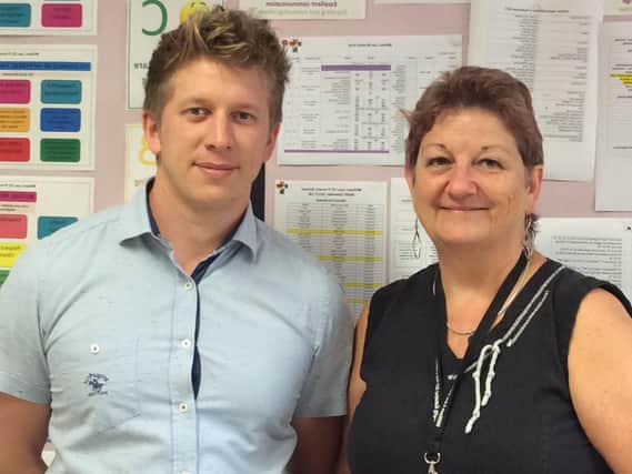 Headteacher Tracey Cunningham with teacher Nick Coles at William Law Primary School in Peterborough
