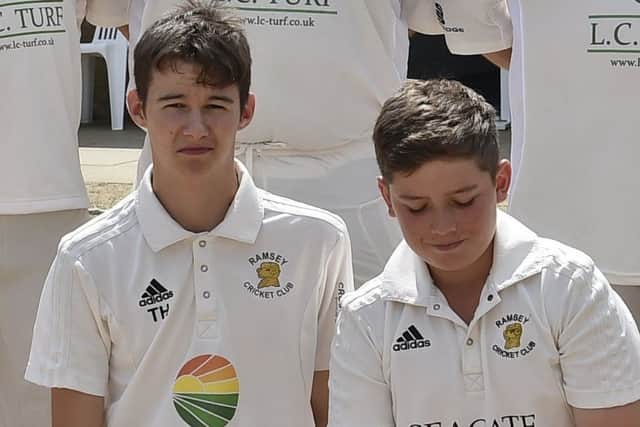 Tom Hodgson (left) and Ben Saunders scored half centuries for Ramsey thirds at Orton Park seconds.