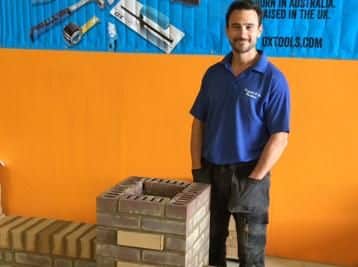 Adam Schneider during the National Guild of Bricklayers' regional competition.