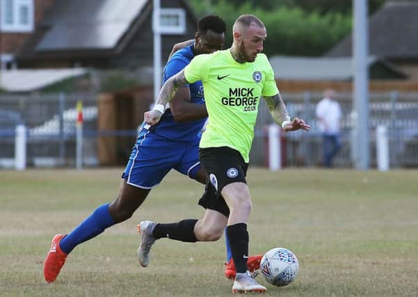 Marcus Maddison in action for Posh at Potton. Picture: Joe Dent