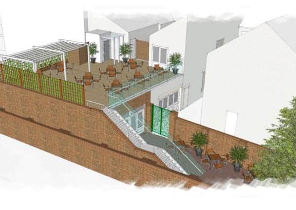 How the  roof terrace at the Draper's Arms could look,
Image courtesy of LBF Architects.