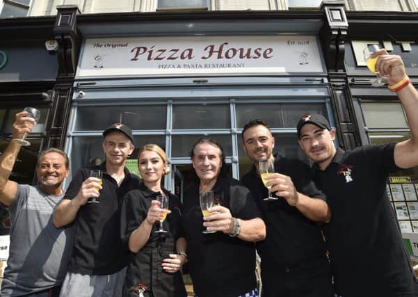 Rinaldo and his team at the Pizza House, Cowgate EMN-180727-161705009