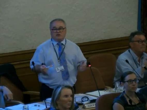 Cllr Wayne Fitzgrrald introducing the budget for the cabinet in the absence of Cllr David Seaton
