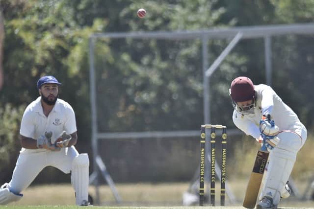 Nick Walker batting for Nassington against Barnack. Photo: David Lowndes.