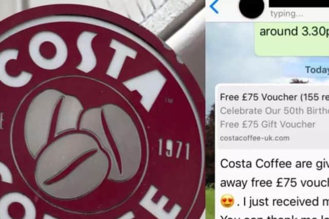 The Costa Whatsapp scam