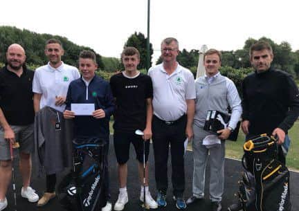 Division One prizewinners at Sundays Thorpe Wood Open are pictured with club captain Nigel Jones. From the left are  Chris Hewitt, Olly Tyler, Jacob Williams, Corey Dann, Nigel Jones, Andy Hicks and  Matthew Whitwell. The event  raised in the region of Â£230 for the captains nominated charity of Teenage Cancer Trust.