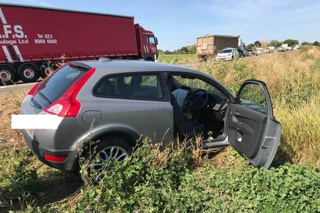 The scene of the crash on the A47. Photo@fencops