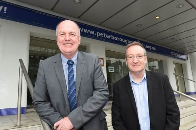 Peter Dawe of the Dawe Charitable Trust alongside Mark Ringer, CEO of Performance Art Ventures cic, when the deal to lease the Broadway Theatre was announced