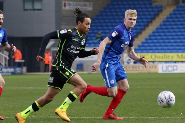 Lewis Freestone in action for Posh.