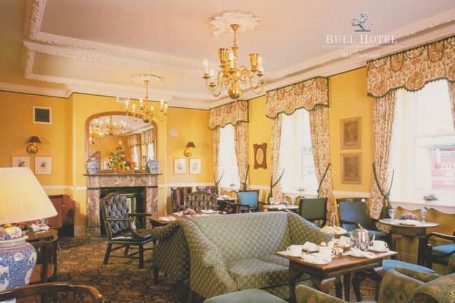 The interior of the Bull Hotel.