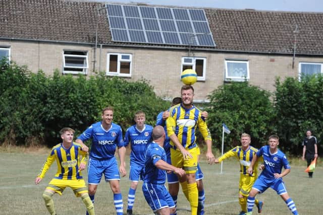 Action from a 4-1 win for Moulton Harrox at ICA Sports. Photo: David Lowndes.
