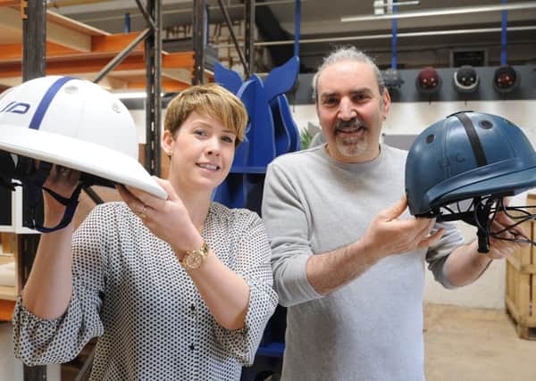 Silvio and Clair Perna  of Automated Wire Bending Ltd, Vicarage Farm Road, Fengate. They make polo helmets for export EMN-180416-145524009