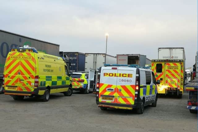 The emergency services at the scene