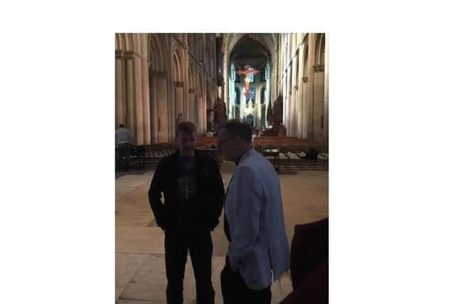 Tim Peake talks to Very Rev Chris Dalliston