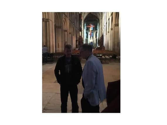 Tim Peake talks to Very Rev Chris Dalliston