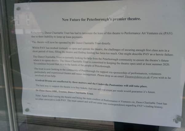 A statement on the front of the theatre