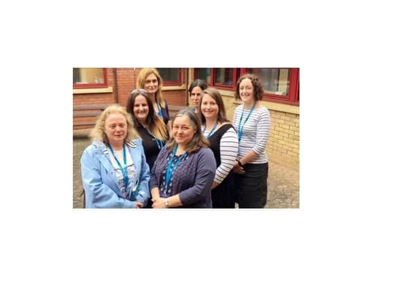 Juli Broder with colleagues Sarah Ennis, Debs Murthwaite, Dr Nikolett Kabacs, Laura Purran, Kellie Sargant and Emily McLaughlin who will be part of the new specialist perinatal team