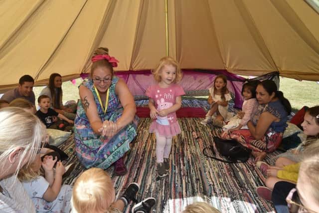 Storytelling Festival at Central Park.   Janina Vigura telling stories in her tent. EMN-181108-180636009