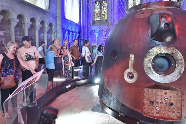 Visitors to the Tim Peake exhibition at Peterborough Cathedral. EMN-181108-181056009