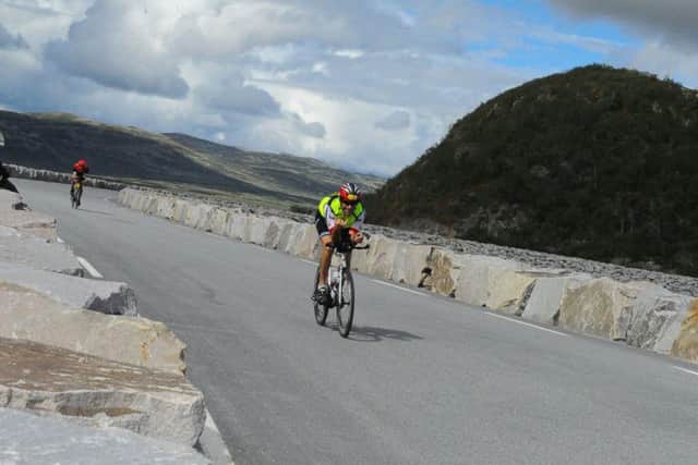 Roger Canham in action in the Xtreme Norseman Triathlon.