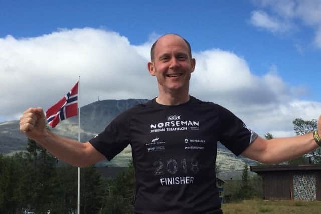 Charlie Brooks after completing the Xtreme Norseman Triathlon.