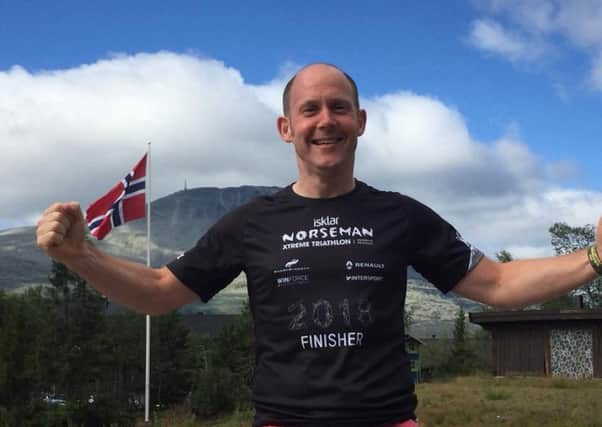 Charlie Brooks after completing the Xtreme Norseman Triathlon.