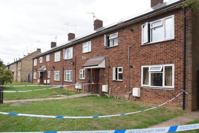 Police tape at the scene