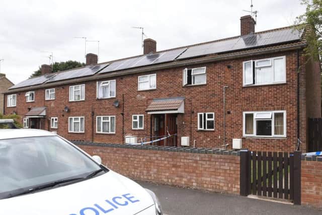 A police presence has remained at the house today