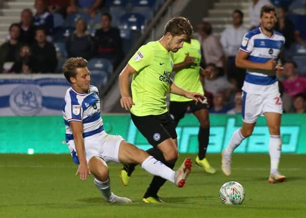 Posh skipper Alex Woodyard in action in Tuesday's Carabao Cup defeat at QPR.  Photo: Joe Dent/theposh.com.