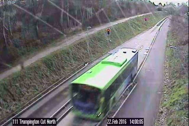 An image of the bus which crashed. Photo: SWNS