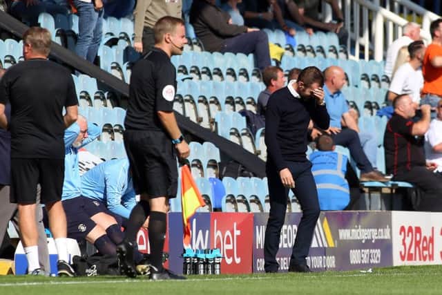 Luton manager Nathan Jones can't believe what he's seeing at Posh. Photo: Joe Dent/theposh.com.