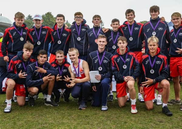 Sam Missin (front left) with the England Under 18 Boys team that won silver medals.