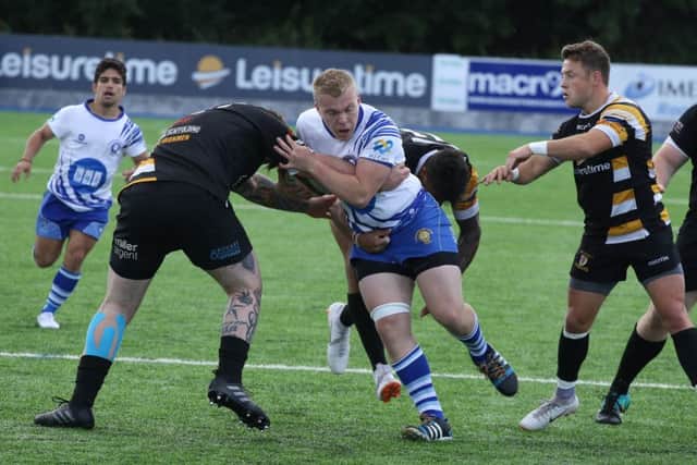 Dean Elmore in possession  for the Lions in last weekend's game against Welsh champions Merthyr. Picture: Mick Sutterby