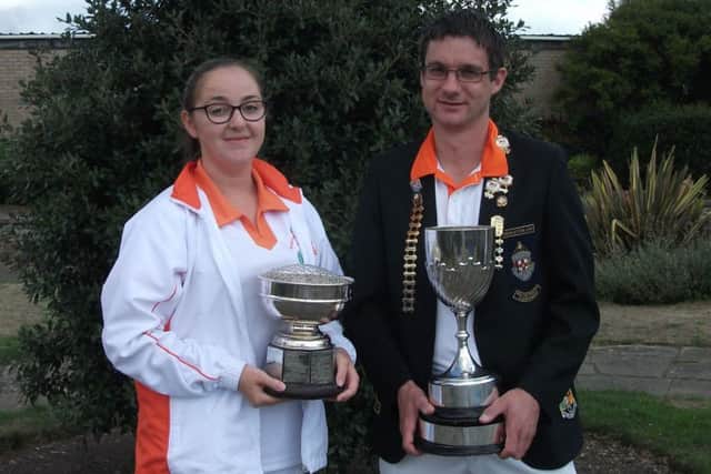 Singles winners Helen Holroyd and Adam Warrington.