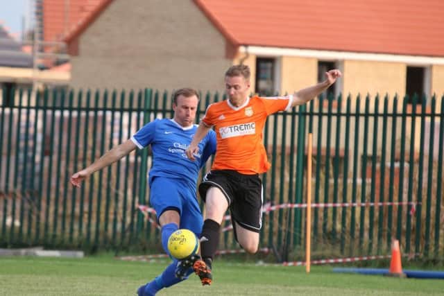 Action from last night's game between Thorney and Whittlesey Athletic. Picture: RWT Photography