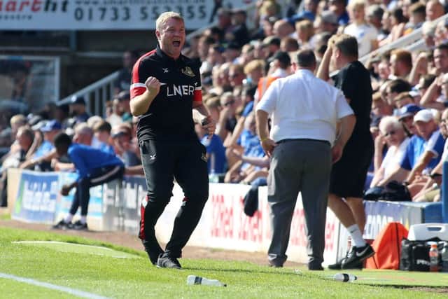 Doncaster Rovers manager Grant McCann celebrates his sides opening goal - Mandatory by-line: Joe Dent/JMP - 01/09/2018 - FOOTBALL - ABAX Stadium - Peterborough, England - Peterborough United v Doncaster Rovers - Sky Bet League One