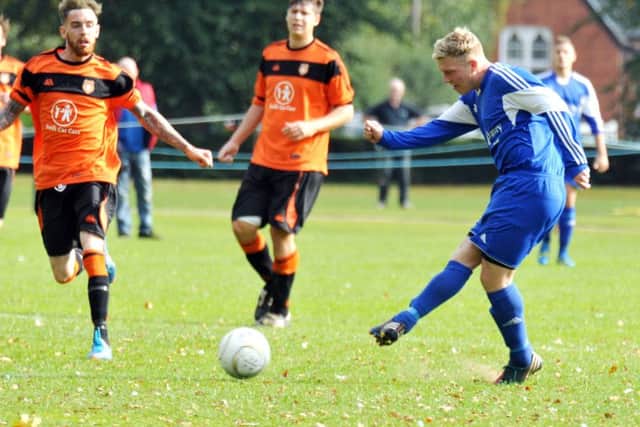 Joe Townsend scored for Moulton Harrox at Peterborough Polonia.