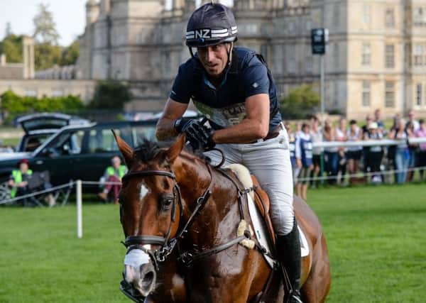 Tim Price  riding Ringwood Sky Boy during the cross-country phase of the Land Rover Burghley Horse Trials in the grounds of Burghley House near Stamford.