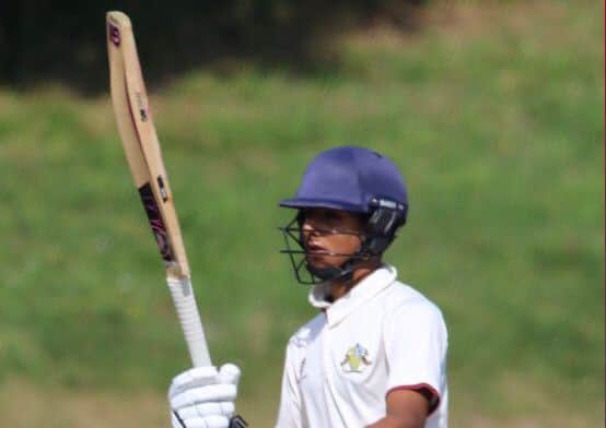 Ramsey's Nikhil Gorantla celebrates his debut Minor Counties half century.
