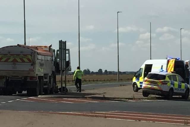 The scene of the collision