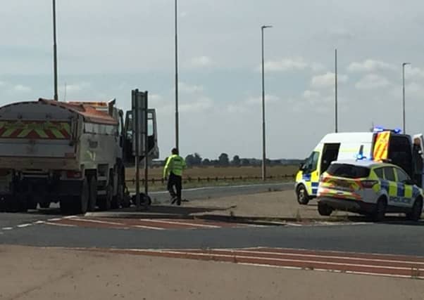 The scene of the collision