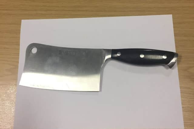 The meat cleaver found by police