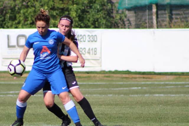 Donna McGuigan scored a hat-trick for Posh Ladies. Picture: Gary Reed