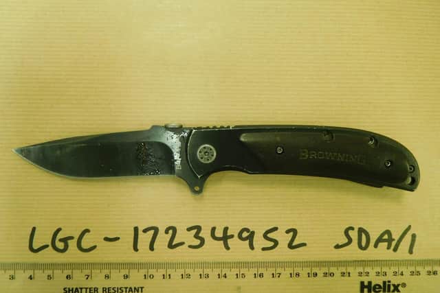The knife used in the attack
