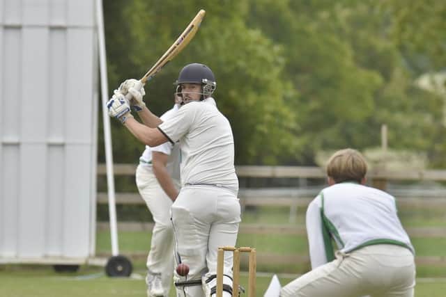 Ross Keymer on his way to 133 for Ufford Park against Castor. Photo: David Lowndes.