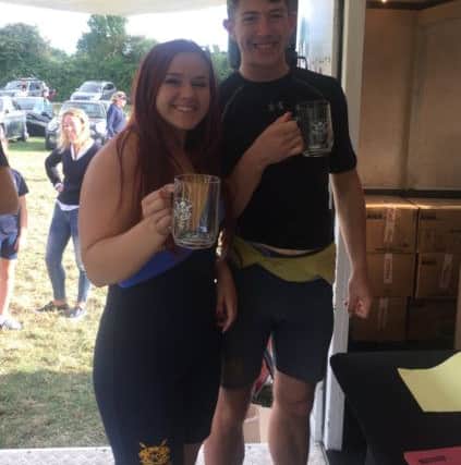 Band 1 mixed double winners Sarah Watson and Jack Collins.